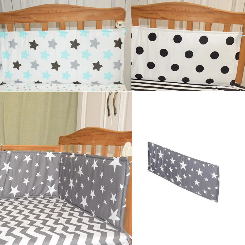 Baby bed bumper 70*28cm(1pcs bumper only) Bumpers In the Crib For Newborn Cotton Linen Cot Bumper Baby Bed Protector Grey
