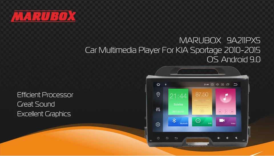 Clearance MARUBOX 2Din Android 9 Octa Core 4GB RAM For KIA Sportage 2010-2015 9" IPS Screen GPS Navi Radio Car Multimedia Player 9A211PX5 0
