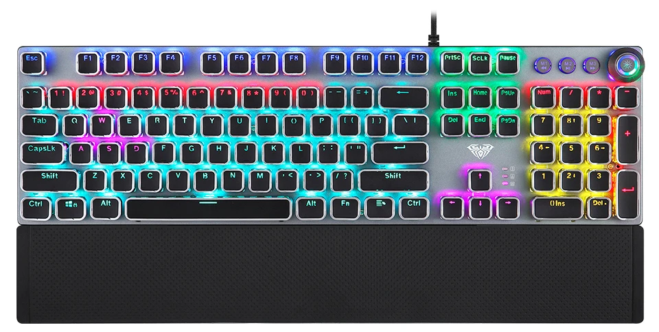 Стимпанк настоящая механическая клавиатура игровая RGB подсветка анти-ореолы макро клавиши Удобная Поворотная кнопка для настольного ноутбука