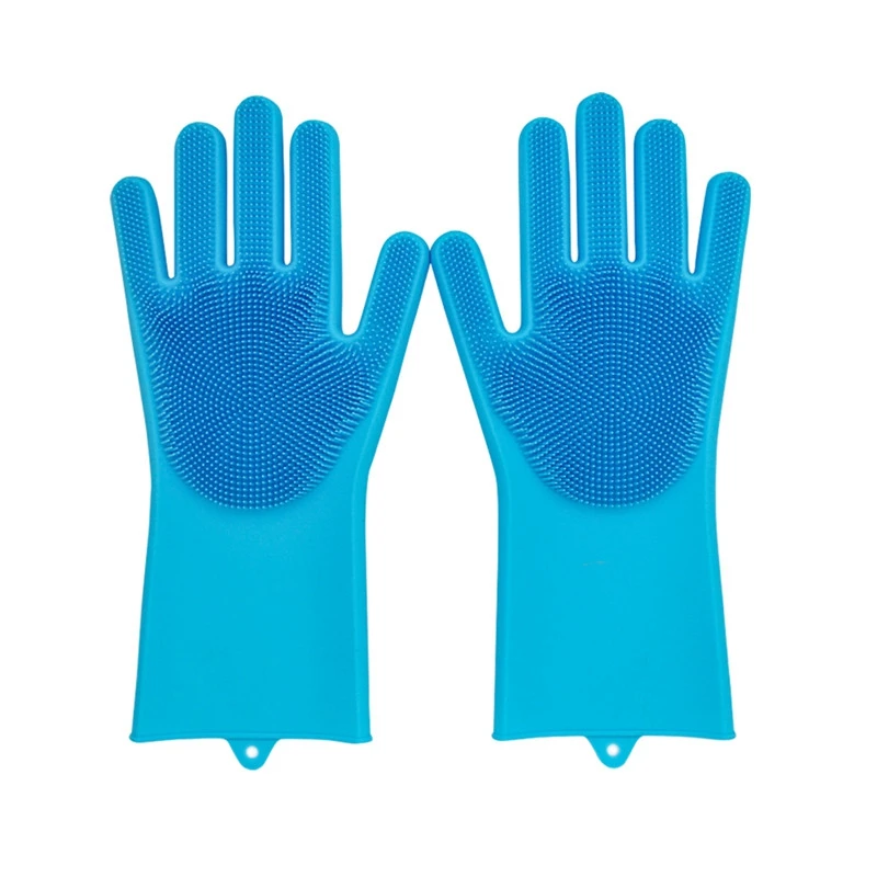 

Reusable Silicone Gloves Scrubber Cleaning Brush Heat Resistant
