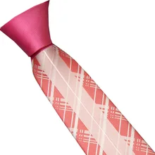 LAMMULIN мужские галстуки модный дизайн темно-розовый Узел контрастный коралловый красный с серебряной вертикальной полосой микрофибры шейный платок, тонкий галстук