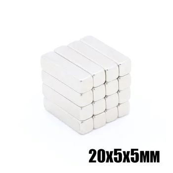 

50pcs 20x5x5 mm Cuboid Block 20x5x5 mm Super Strong N35 high quality Rare Earth magnets 20x5x5 mm Neodymium Magnet 20mm*5mm*5mm