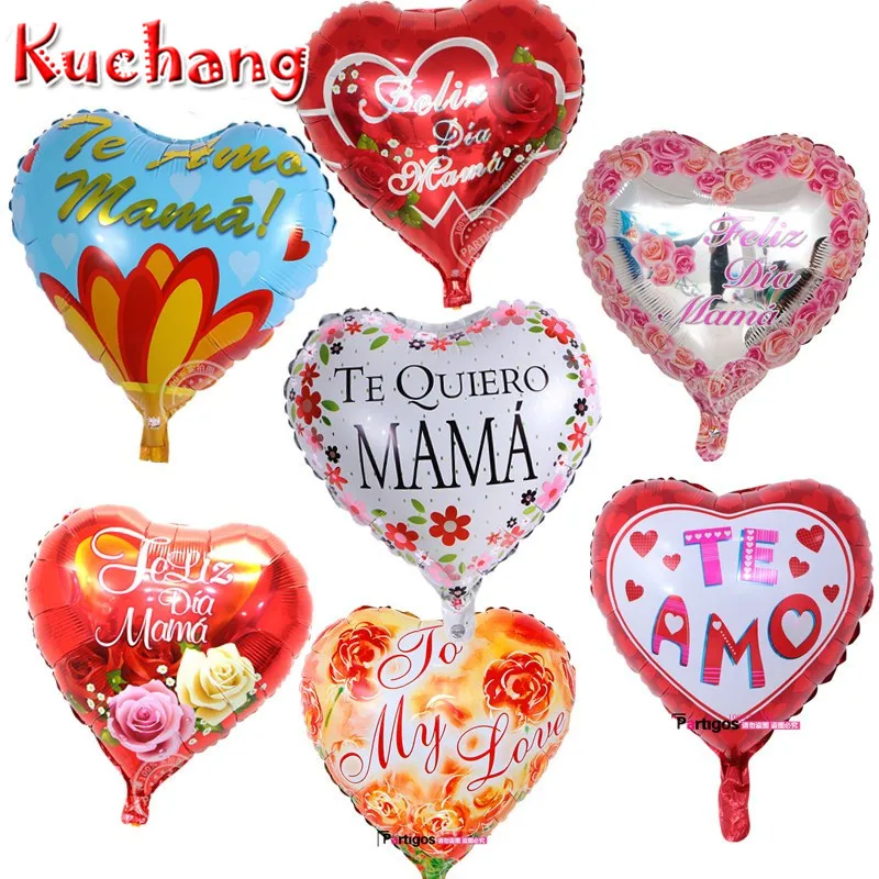 Buy 10pcs 18inch Printed Spanish mother Foil Balloons