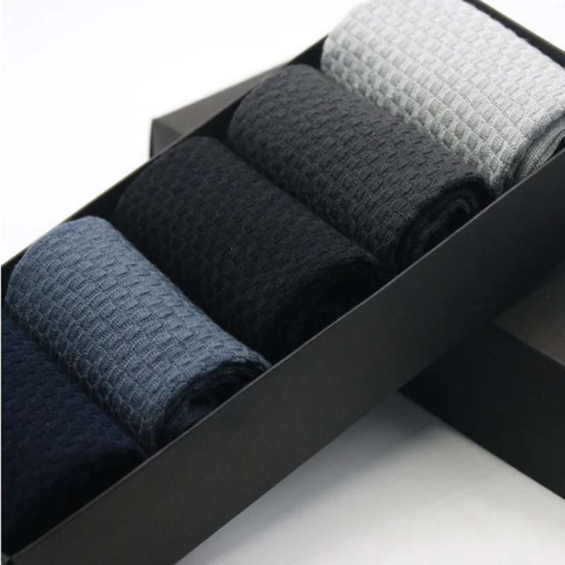 

Men Bamboo Fiber Socks Brand New Casual Business Anti-Bacterial Deodorant Breatheable Man Long Sock 5pairs / lot dropship