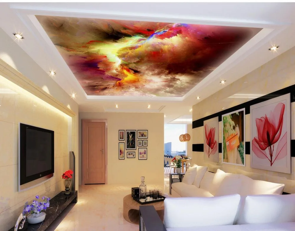 

3d ceiling murals wallpaper Colorful sky ceiling 3d customized wallpaper 3d wallpaper for room ceiling wallpaper