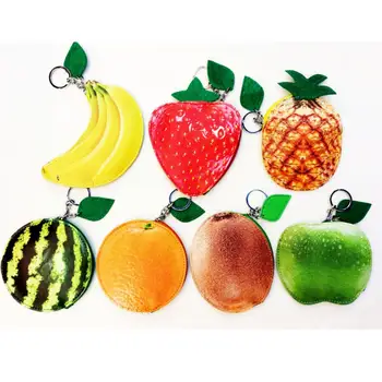 

PU Leather Portable Yellow Banana Coin Purses Novelty Funny Wallet Pouch Keyring Unique Purse Bag