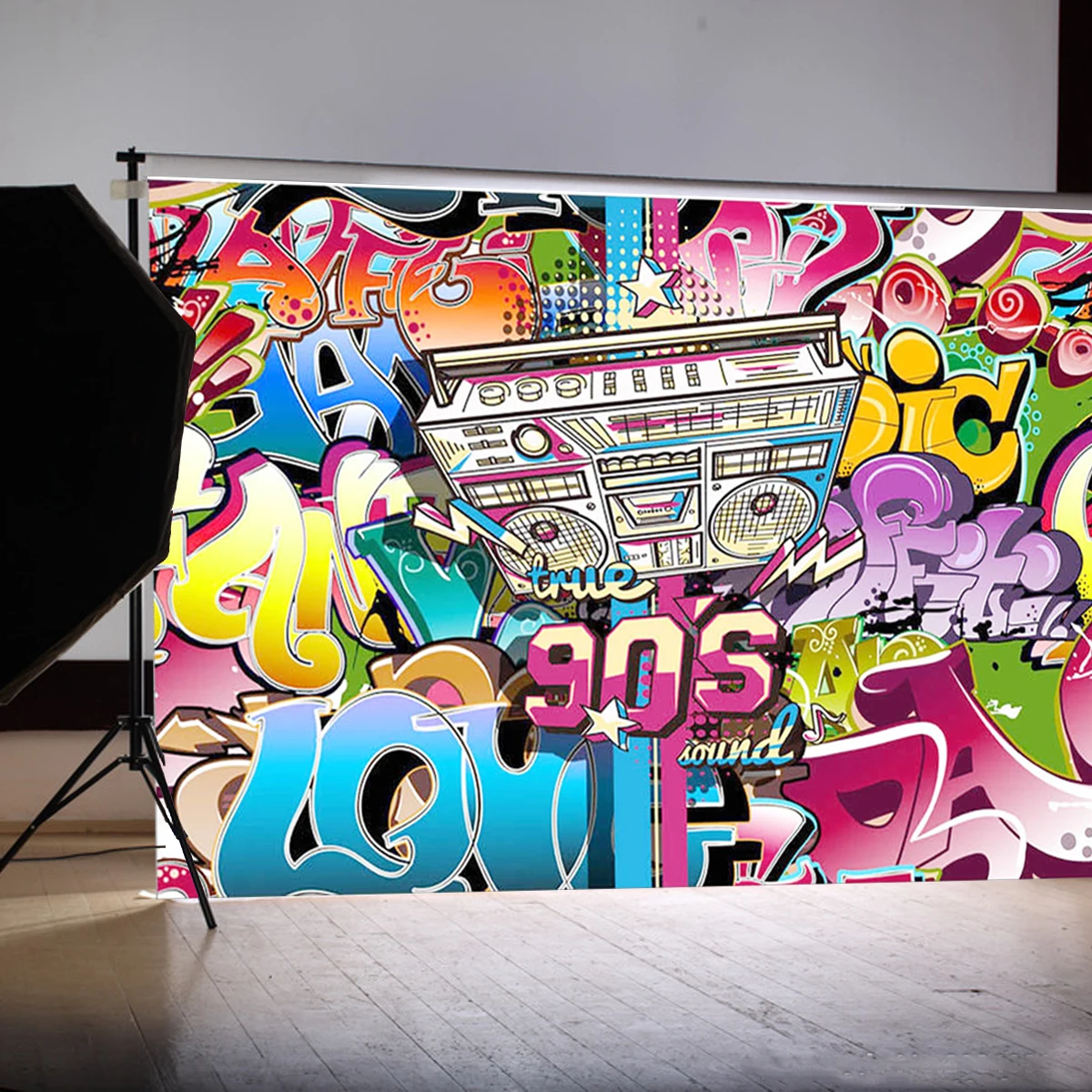 Freya 210x150cm Vinyl Photographic Background 90s Hip Hop Backdrop