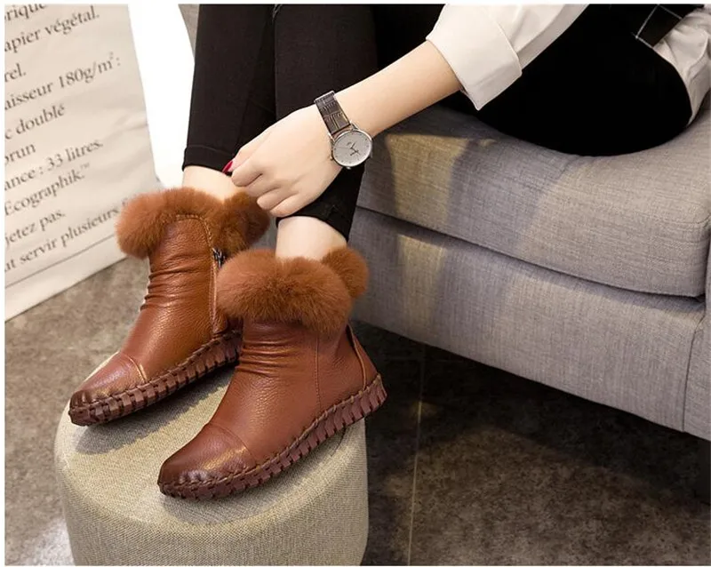 MVVJKE/удобные зимние ботинки из мягкой натуральной кожи; коллекция года; Модные женские ботильоны с вышивкой; повседневная обувь на плоской подошве; женские зимние ботинки