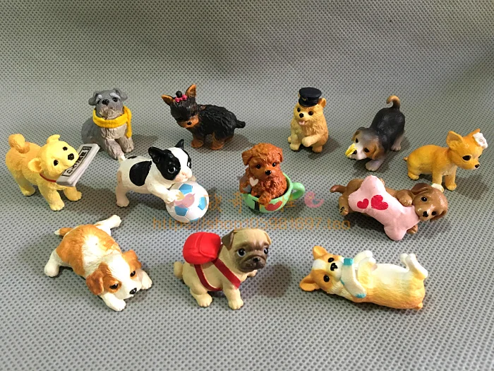 Mini simulation cute dogs toy model gift 12pcs/set-in Action & Toy Figures from Toys & Hobbies