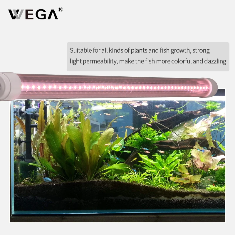 

WEGA LED Full Spectrum Plant Growth 90/120cm Lamp Tube Aquarium Diving Fleshy Flowers Plant Waterproof Lamp Tube Fill Light
