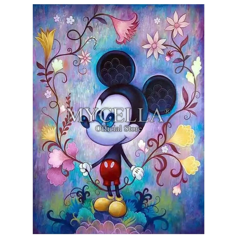 

Cartoon 5D Diamond Painting Kit Mickey Mouse Diamond Embroidery Cross Stitch DIY Rhinestone Mosaic Full Square Wall Decor