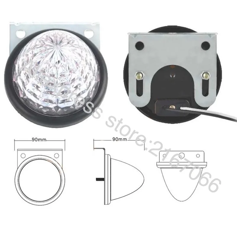 2 шт. светодиодные габаритные огни для грузовиков 12 В (D90X90 мм)|marker led|side lightled marker |