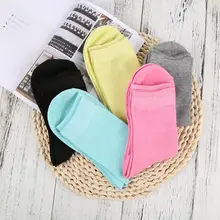 Новое поступление 5 пар/лот модные Цвет Фул Для женщин носки женские Карамельный цвет носки для экипажа женские Однотонная повседневная обувь милые теплые носки