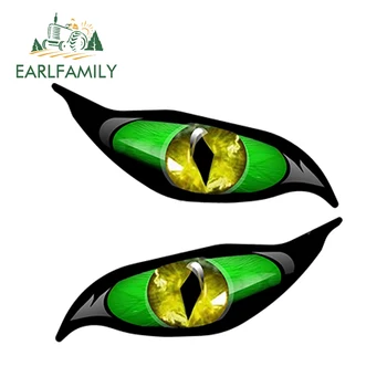 

EARLFAMILY 13cm x 5cm Car Styling Yellow Red Evil Eye Zombie Car Sticker Each Eye Rc Plane Waterproof Rearview Mirror Decal