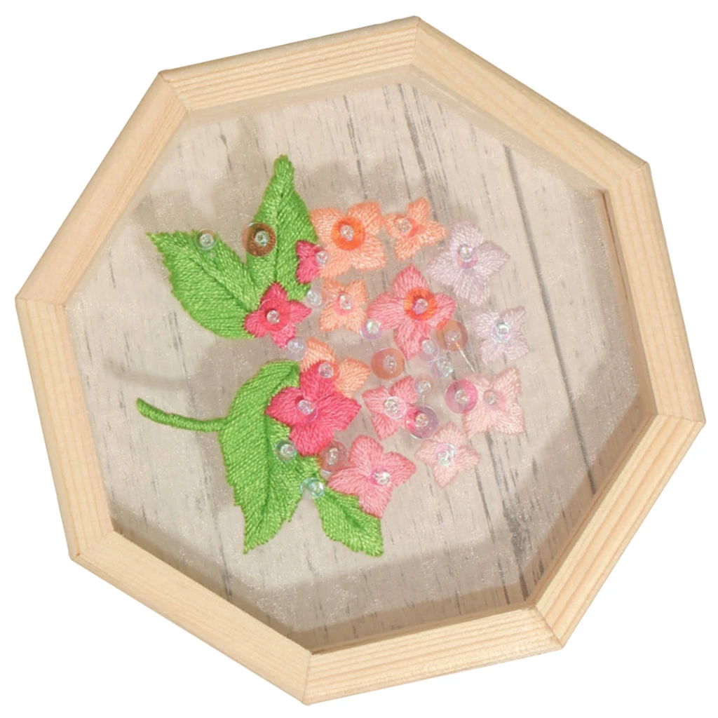 Hand Embroidery Cross Stitch Starter Needlepoint Crafts Kit with Organza Cloth, Wooden Hoop, Threads and Tools Kit
