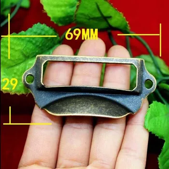 

cheaper Bronze Drawer Pull knob, Label Box Handle Antique brass Ironhide Medical Box Decorate Box Name Box Knobs vintage pulls