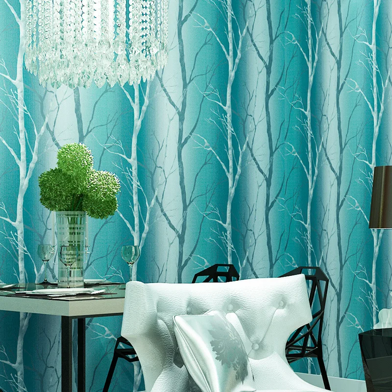 

Nonwovens Wallpaper Roll Bedroom Living Room Bedroom Background Wall-papers Colorful Abstract Trunk Tree Branches TV Background