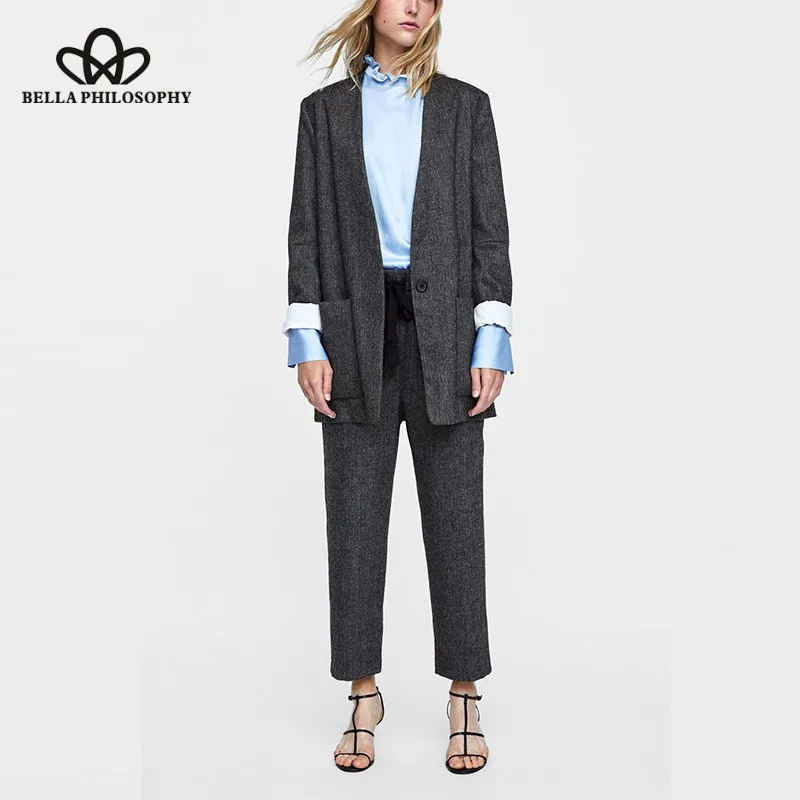 Wonder 2018 new autumn inter Long Sleeve Solid Blazers Single Breasted Casual Female Jackets Office Lady Formal Outwears women