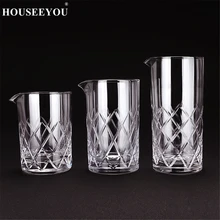HOUSEEYOU, большой емкости, стеклянные стаканы для смешивания коктейлей, хрустальные алмазные гравировальные стаканы для виски, стеклянные стаканы для смешивания, бармена, барные инструменты