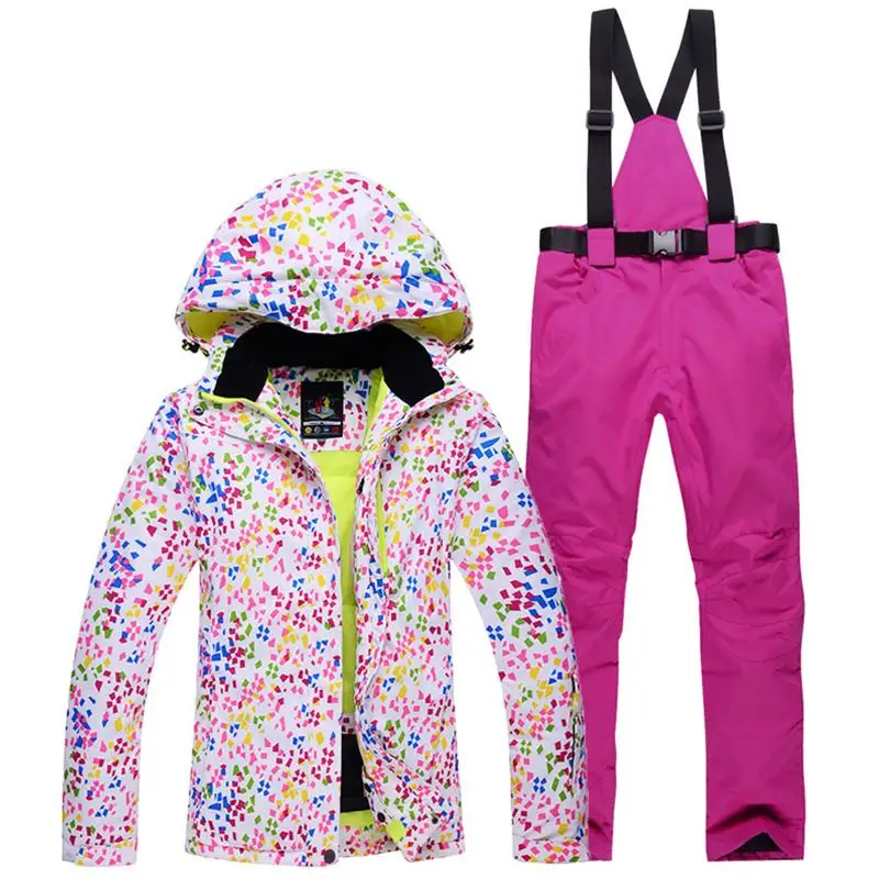 Лыжный костюм водонепроницаемый теплый утолщенный Лыжная куртка брюки для женщин зимой - Цвет: G