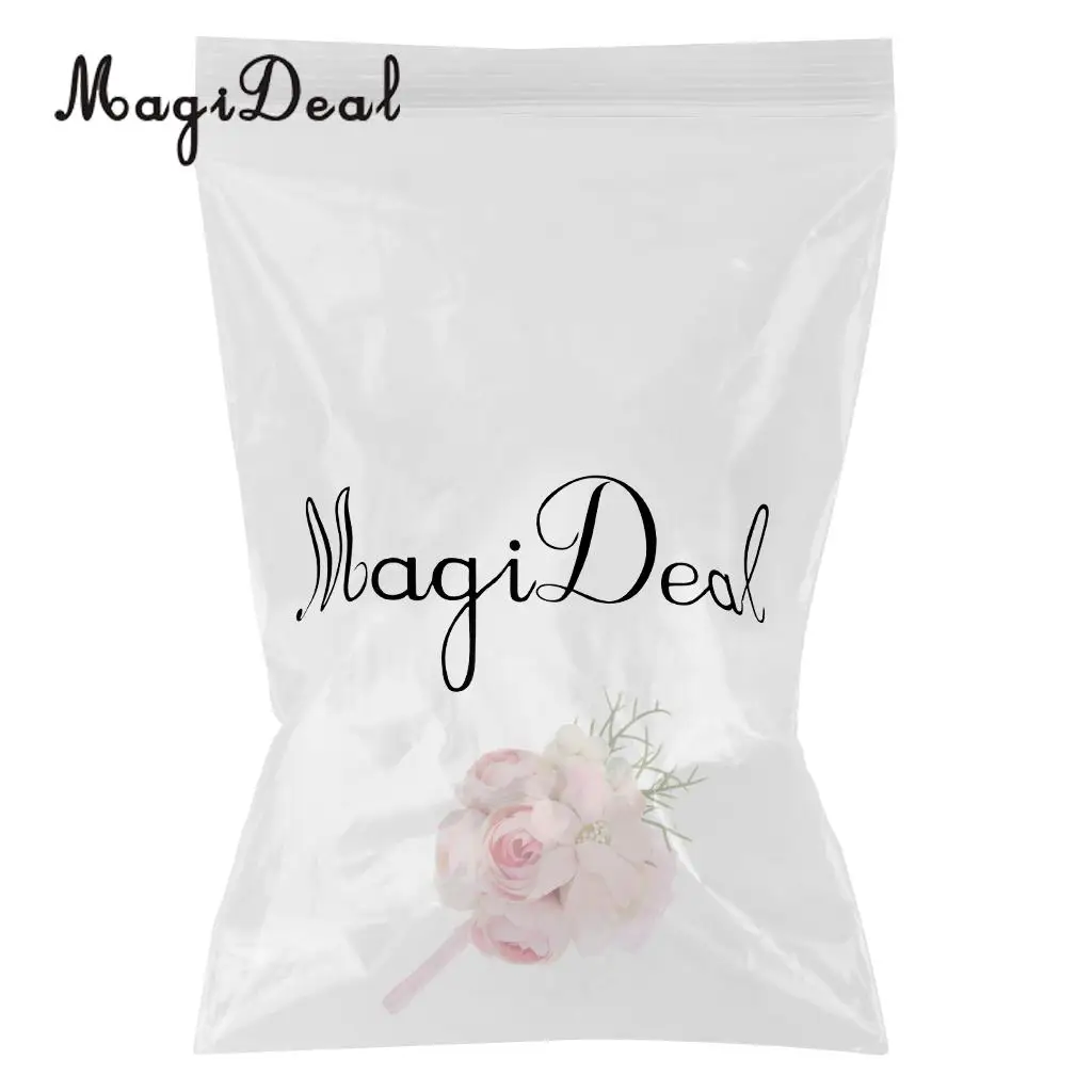 MagiDeal Elegant Wedding Artificial Pearl Corsage Crafts for Bridal Groom Engagwment Party Ceremony Formal Occasion Peach/Pink