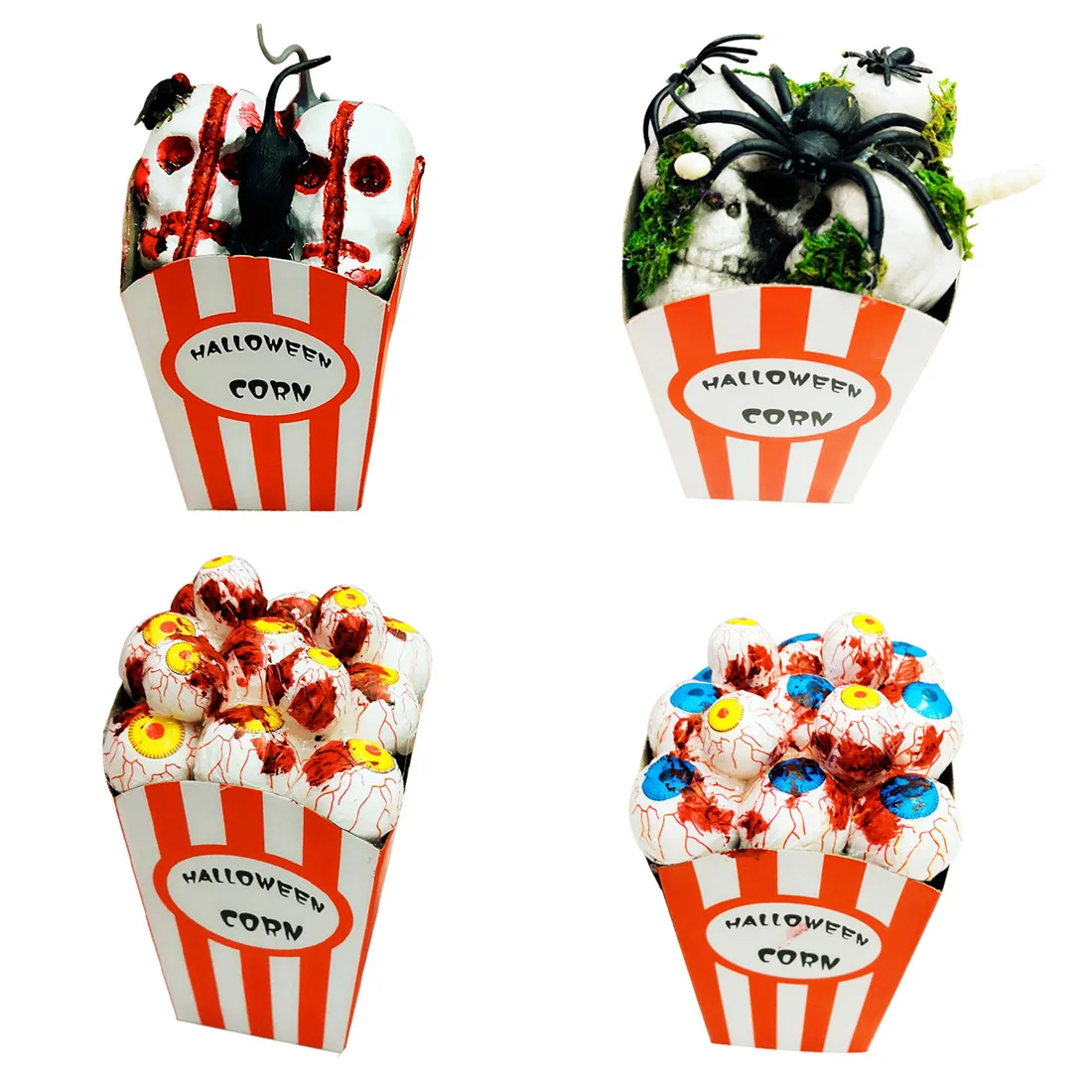 

Horror Popcorn 1pc Simulation Scary Spider Mouse Bloody Foam Eyes Props For April Fool's Day Theme Party Halloween Decoration