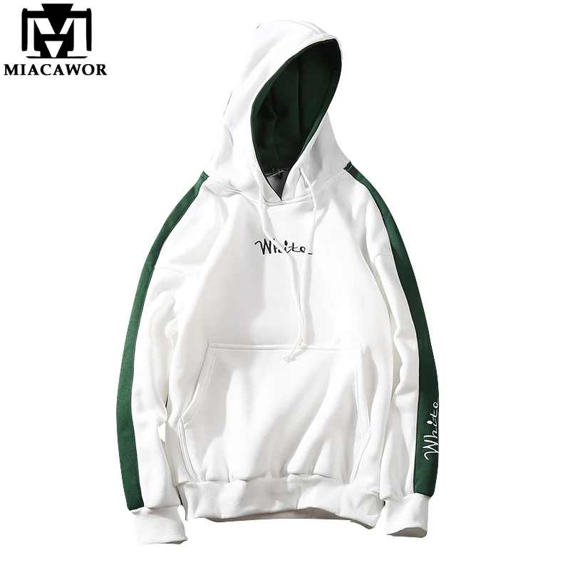 Moomphya Fall Winter Men plaid hoodies patchwork hooded