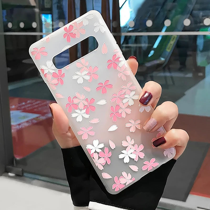 YHBBCASES мультфильм Розовый Цветы крышка телефона для Samsung Note 8 9 рельеф Peach Blossom ТПУ чехол для Samsung Galaxy S8 S9 S10 плюс