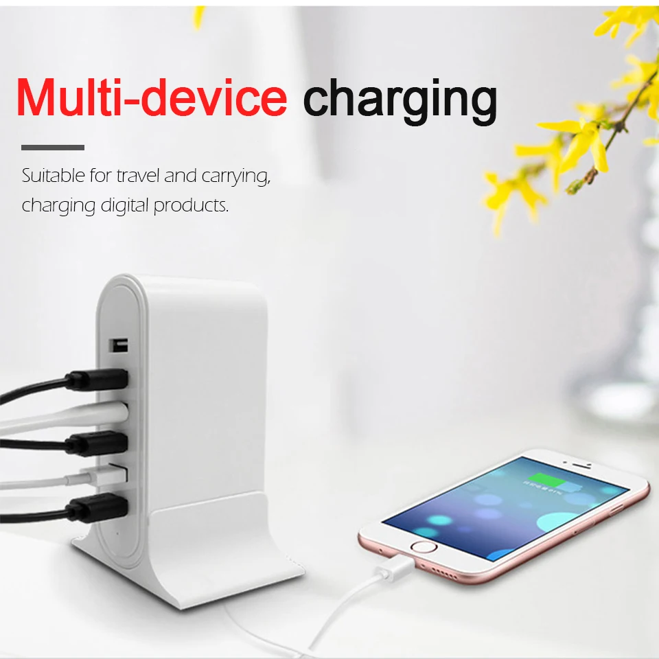 6USB Mobile Phone Charger 5V2A Output EU UK US AU Travel Universal Conversion Plug Socket Multi-port Charging For Electronic (3)