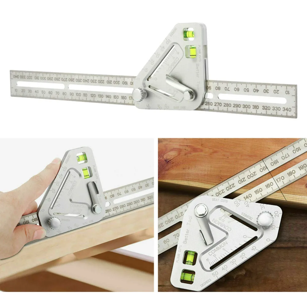 

Practical Roof Revolutionizing Carpentry Utensil Multi-function Woodworking Measuring Tool Angle Ruler Protractor Carpenter Tool