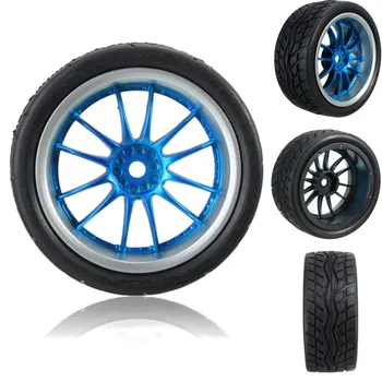 

4Pcs Rubber RC Flat Racing Tires Tyre Wheel 12-spoke Wheel Rim For 1:10 On-Road Intelligent Model Car