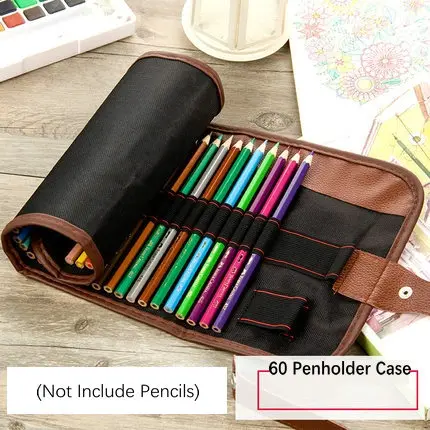 Профессиональный рулон холщовый чехол для карандашей тканевый пенал роликовые Оттенки для 48/36 цветных карандашей, не включая карандаши - Цвет: 60 Penholder Case