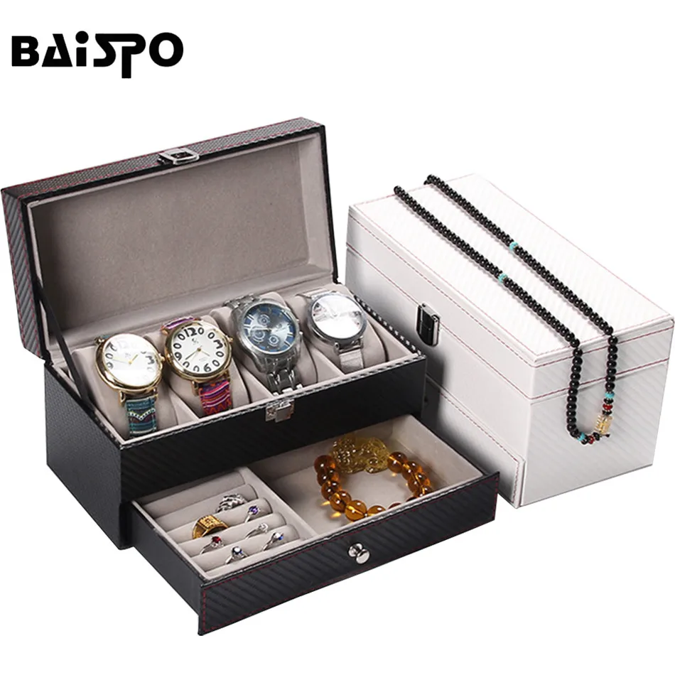 Коробка для хранения ювелирных изделий BAISPO из высококачественного волокна и
