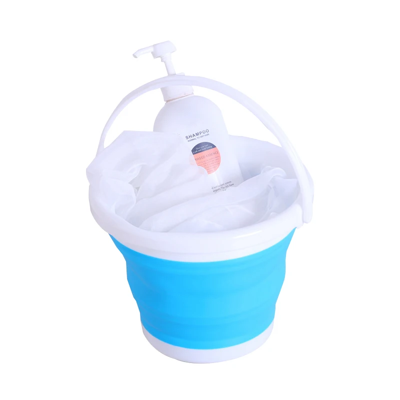 Cubo plegable de baño al aire libre cebo de pesca suministros de olla redonda de silicona portátil Cubo de lavado de coches utensilios de cocina suministros Cubo plegable de baño al aire libre cebo de pesca suministros de olla redonda de silicona portátil Cubo de lavado de coches utensilios de cocina suministros