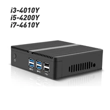 Безвентиляторный мини-ПК с Windows 10 Core i5 i7 4010Y 4210Y 4610Y Dual Cores WI-FI HDMI VGA HTPC ноутбуков Micro настольных компьютеров неттоп NUC USB3.0