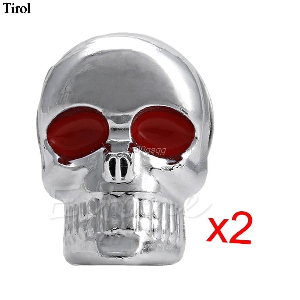 

Hot 2Pcs Silver Chrome SKULL License Plate Frame Screw Screws Bolt Drop shipping