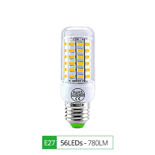 E27 светодиодный светильник E14 светодиодный SMD 5730 220 V лампочки «Кукуруза» 24 36 56 72 светодиодный s Lamparas светодиодный Люстра для украшения дома ампулы светодиодный свет - Испускаемый цвет: E27-56LEDs
