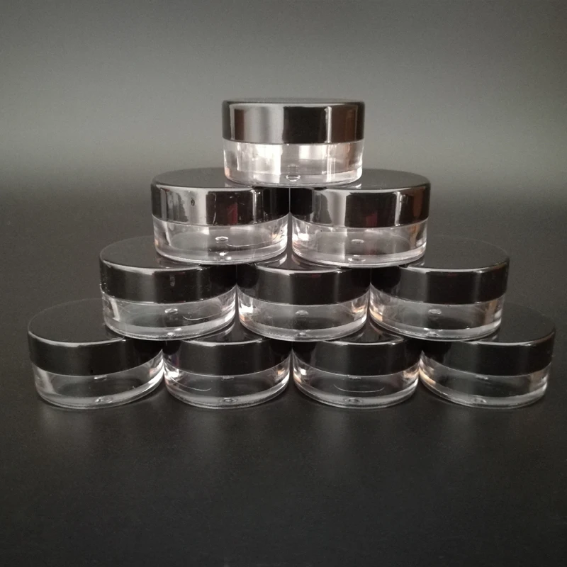 

50pcs 2g 3g 5g Portable Transparent Small Bottle Sample Plastic Cosmetic Containers Empty Eyeshadow Lip Balm Face Cream Jar Pots