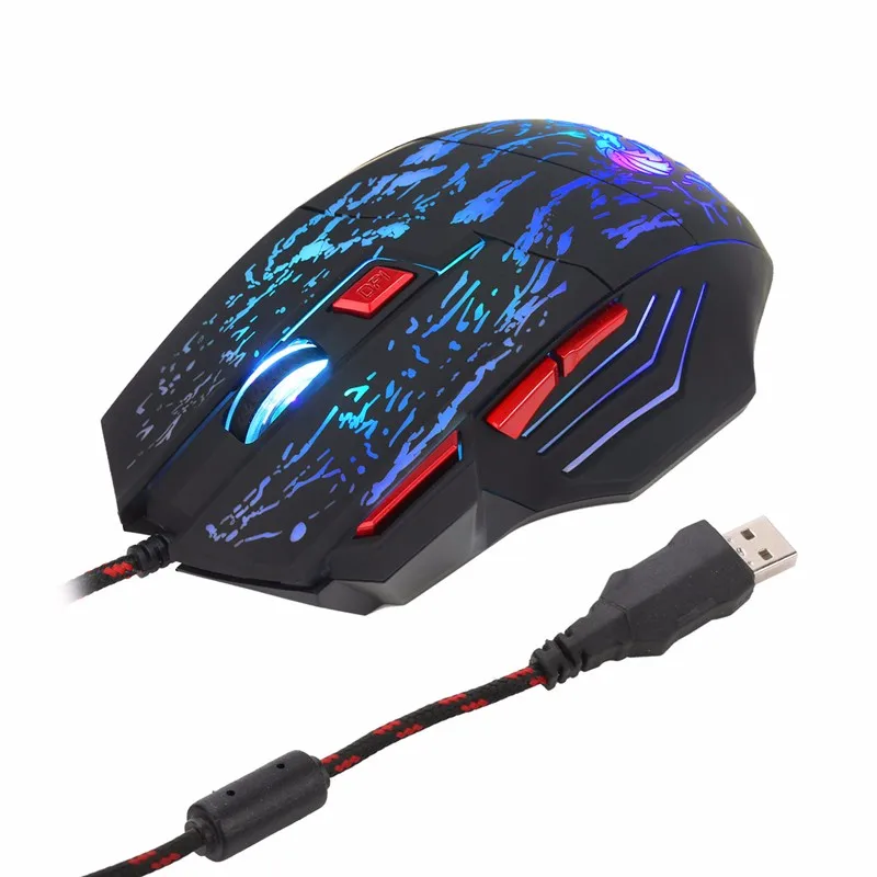 Проводная игровая мышь P 5500 dpi, USB, оптическая, с 7 кнопками, светодиодный, Mause Gamer, для ПК, ноутбука, настольного компьютера, игры