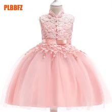 Детская праздничная одежда бальное платье для девочек, одежда для свадьбы платье принцессы для первого причастия костюм для малышей кружевное платье с бантом L5021