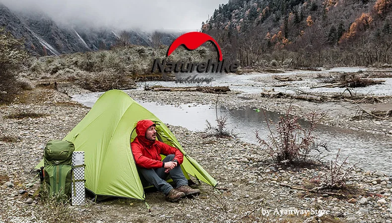 Naturehike 1 человек палатка Открытый Сверхлегкий оборудование для кемпинга большое пространство 20D нейлон зима лето свет кемпинг палатка с ковриком