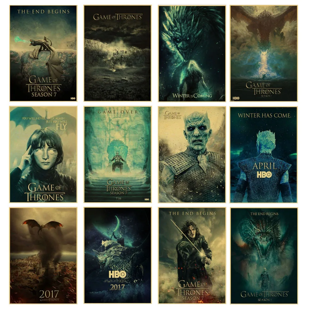 

Game of Thrones retro Posters Retro Style Wall Stickers Home Decoration Kraft Paper Movie Prints