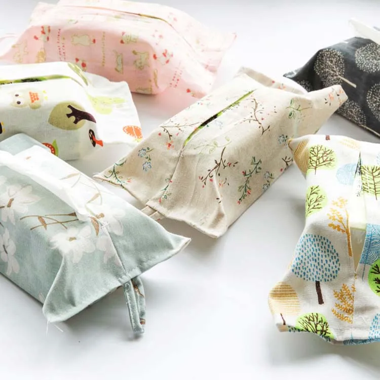 

Cotton linen cloth Table Decoration Home Car Storage Tissue Case Box Container Towel Napkin Papers BAG Holder BOX Case Pouch