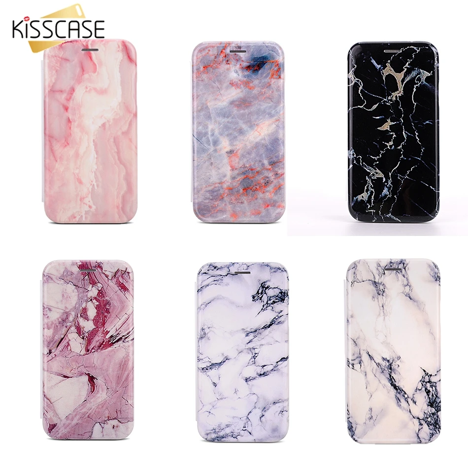 Чехол-книжка KISSCASE Luxrury Marble для iPhone 7 8 Plus X XS MAX XR мягкий чехол-держатель карт 6 6S |
