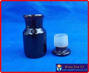 

(4 pieces/lot) 60ml Wide mouth reagent bottle,60ml Amber Laboratory Bottle with ground-in glass stopper