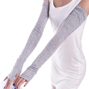 

Drop Shipping Women Girl Warm Arm Warmer Cotton Long Fingerless Gloves