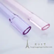 Защита зубов многоцветная плоская стеклянная пипетка детская многоразовая стеклянная соломенная термостойкая безопасная Молоко Фруктовый сок Питьевая солома