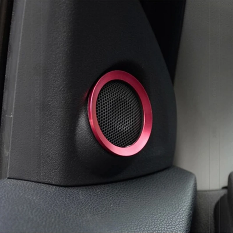 

Fit For MITSUBISHI ASX Interior Aluminum Alloy Audio Speaker Decoration Trim Colorful Cover Ring 2pcs Per Set