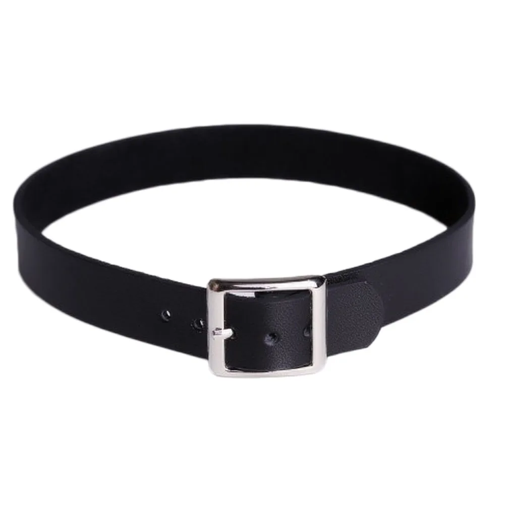 Minimalism Faux Leather Belt Buckle Collar Choker Punk Style Necklace