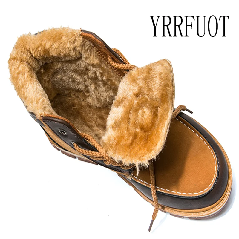 

YRRFUOT 2019 Winter New Men Snow Boots High Quality Outdoor Waterproof Martin Boots Lace-up Non-slip Thick Bottom Warm Man Boots